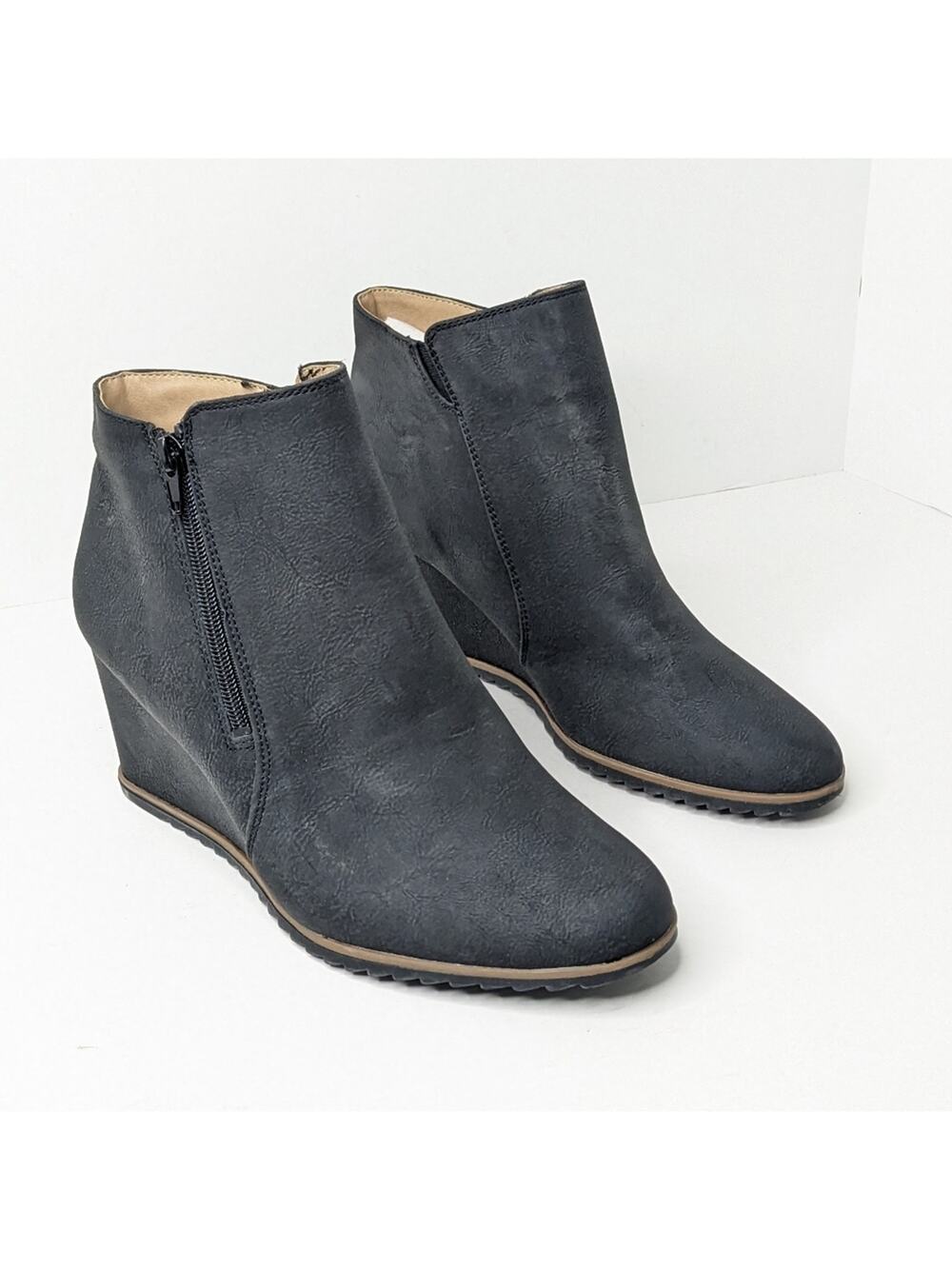 Soul by Naturalizer Hudson Wedge Booties, Black, Women's 9.5